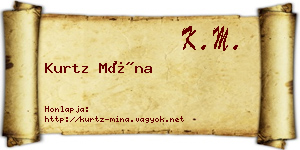 Kurtz Mína névjegykártya
